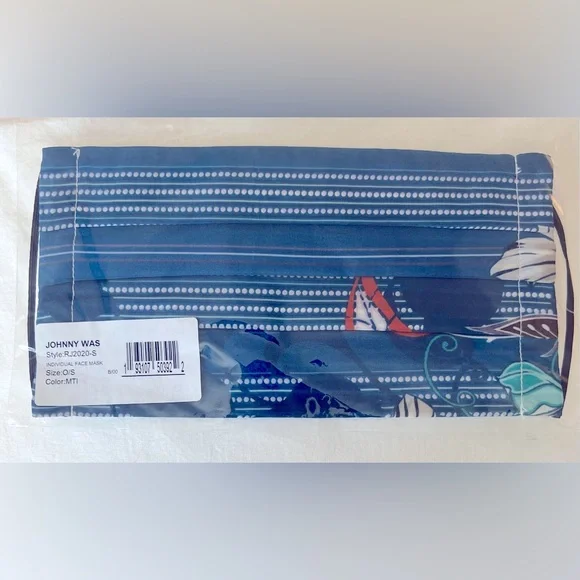 Johnny Was Face Masks New in Sealed Packages O/S Multi Colored Floral set of 2 - Picture 6 of 6